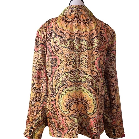 Handmade silk paisley blazer one of a kind. - Picture 8 of 12